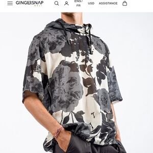 GINGERSNAP Black and Gray Floral Lightweight Jacket 285